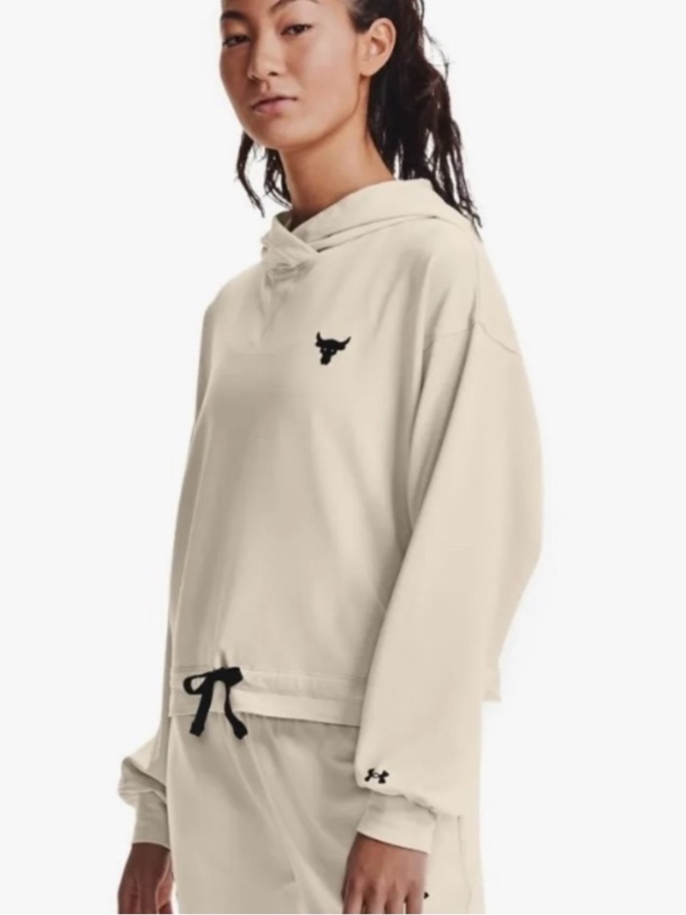 Under Armour Women's Cream Hoodie with Black Accents